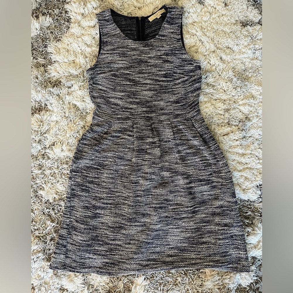 Loft Dress, Marled white and navy, size Size 4